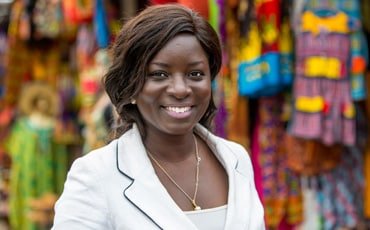 Lady in market environment
