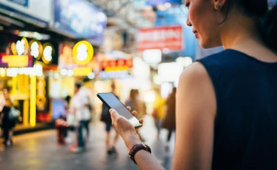 Young woman using smartphone