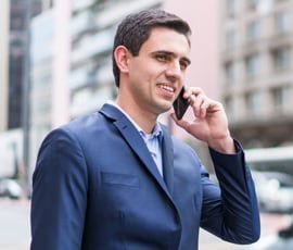 Business man taking call